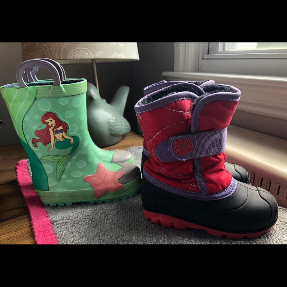 2 pairs of cute good quality toddler size 8 boots